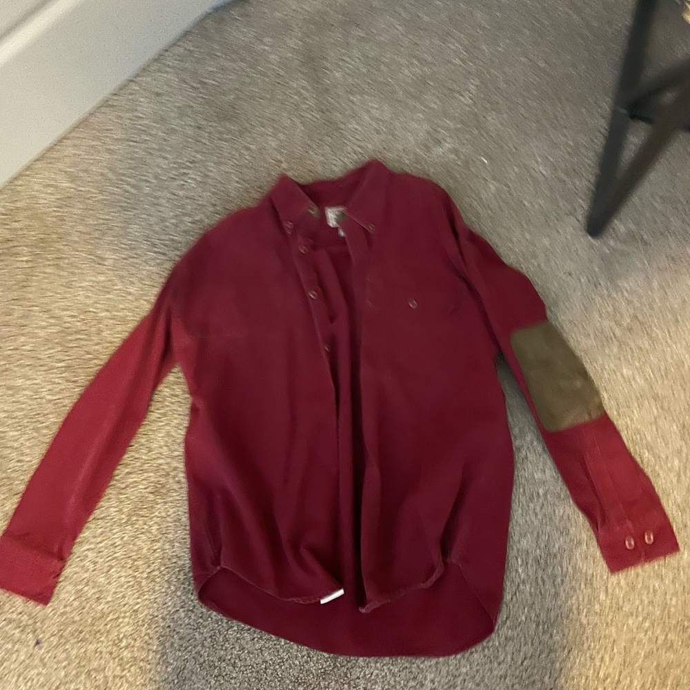 Men’s cabelas red khaki button up